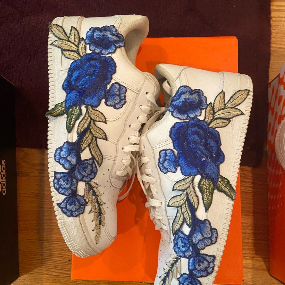 Nice pair air ones with art patch work.